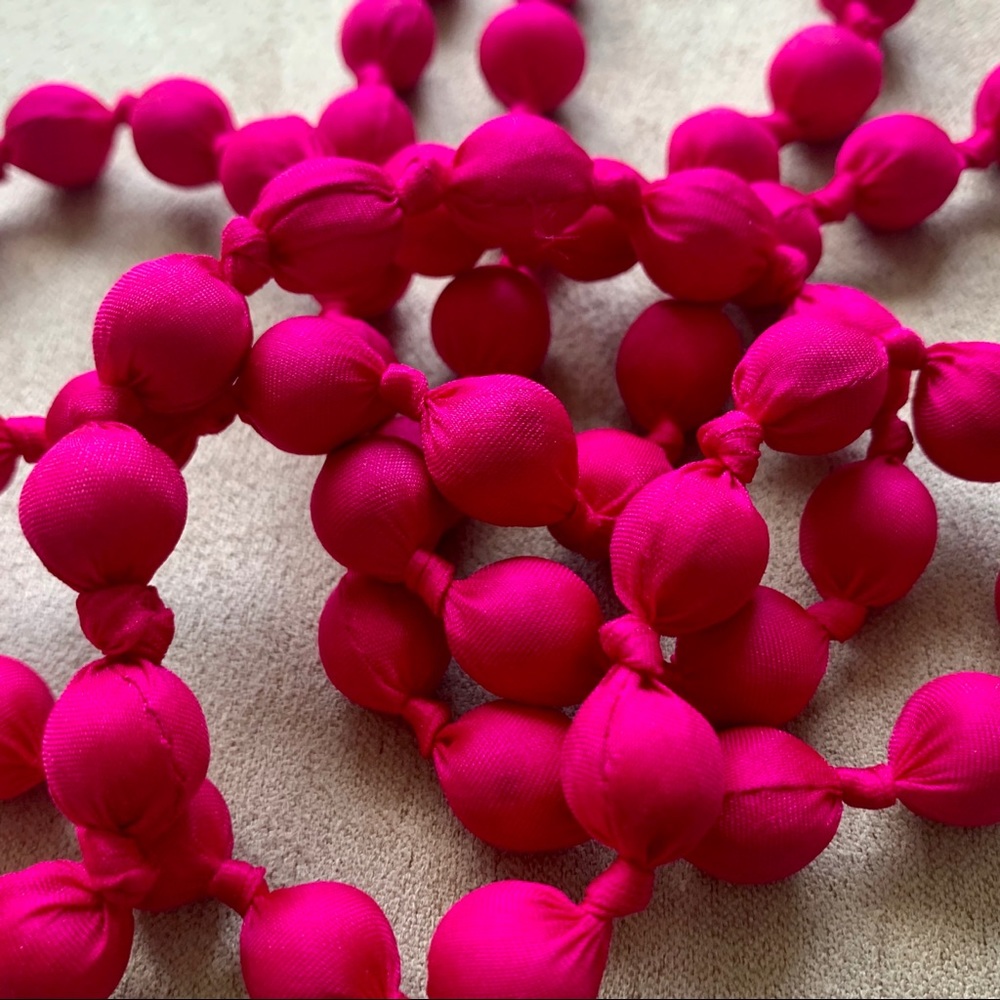 Pink Vietnamese Silk Bead Necklace